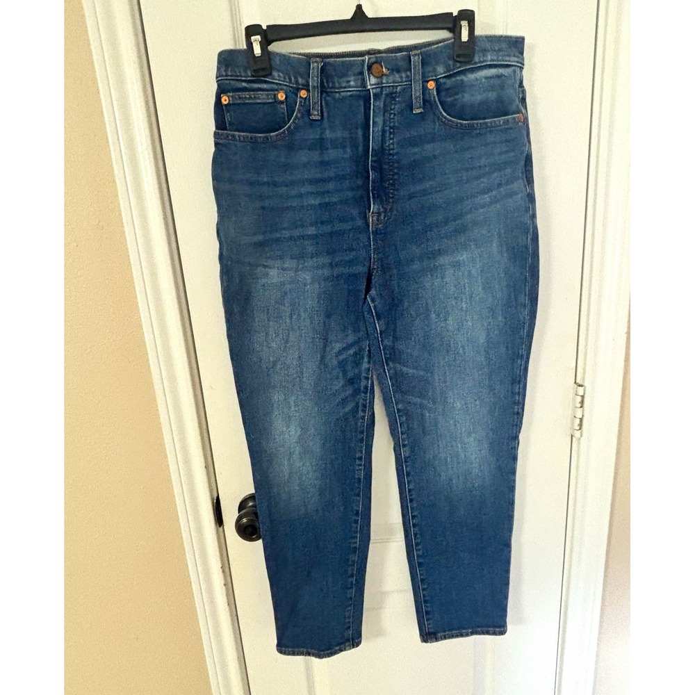Madewell M7189 High Rise Slim Boyjean Straight Leg Jeans Size 29 Wash Denim